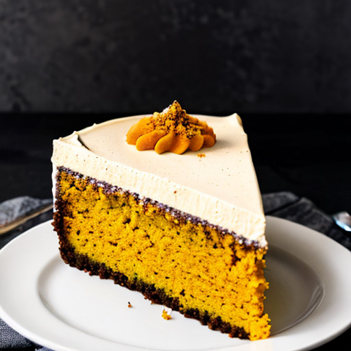 Vegan Pumpkin Zesty Orange And Crushed Black Pepper Cake With Cardamom Cheesecake Topping