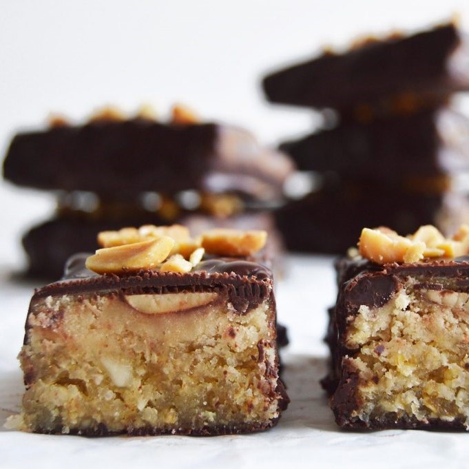 Vegan Nut & Caramel Chocolate Bars (Aka Better Than Snickers Bars)